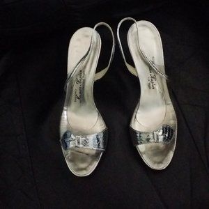 Norman Kaplan open toe high heel vintage shoes